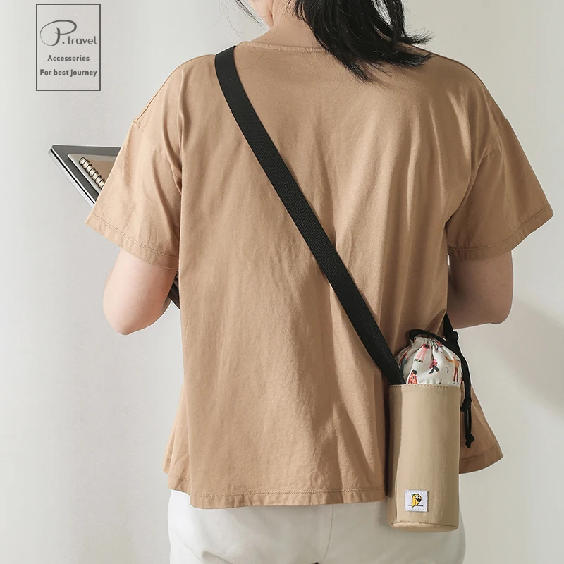 Fanny Pack Lanyard Insulated Thermal Bottle Cooler Bag Holder Carrier Bike With Adjustable Shoulder Strap