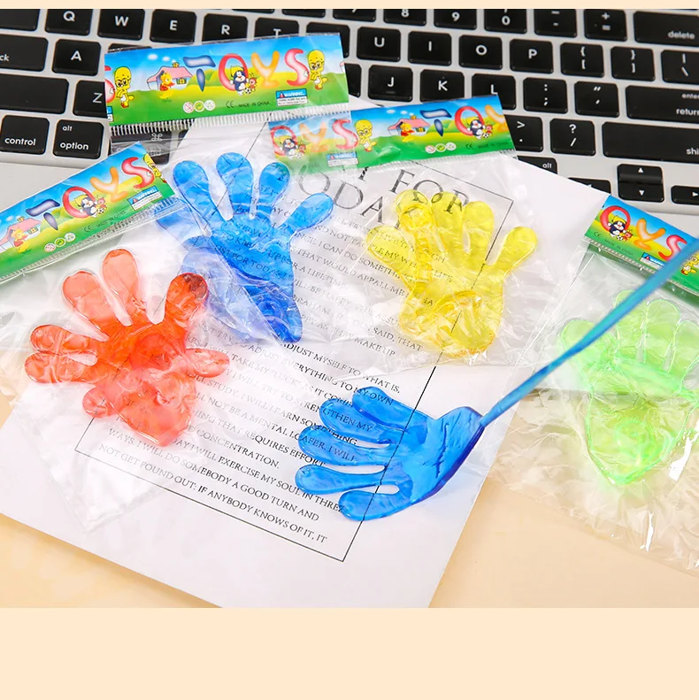 Новинка подарок забавные шутки Детские липкие руки ладони эластичные пощечины пальмовые игрушки подарки для вечеринки случайные