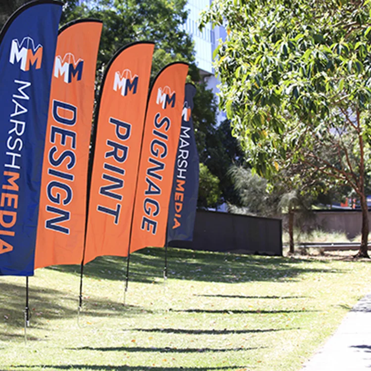 Multifunctional Outdoor Custom Logo Design printing Advertising Beach Flag Feather Flag Teardrop Banners Beach Flag
