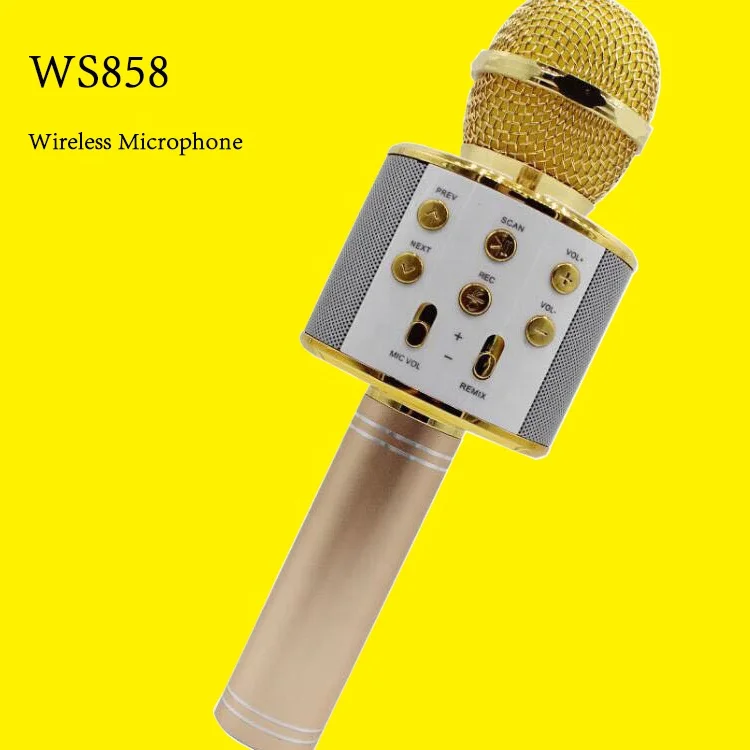  Заводской запас WS858 беспроводной микрофон караоке bt с динамиками для