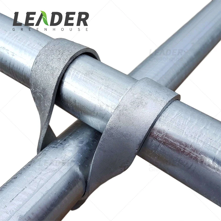 China Greenhouse Frame Accessories Standard Cross-Connector Purlin Bracket U-Sharp Anti-Wind Purlin Clamp Bolts Included