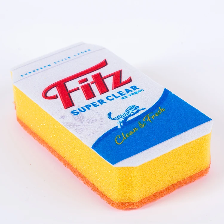 Customized advertising gift cleaning kitchen sponge scrubber dishwashing scouring pad