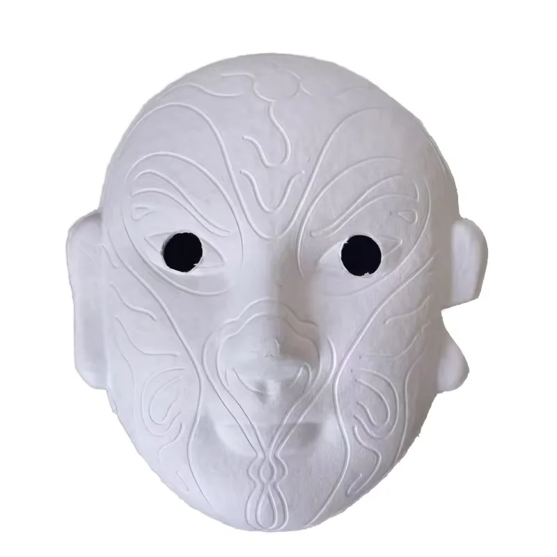 White Paper Mache Hand Painted Half Face Cosplays Masks DIY Cat Facemasks Party Masks