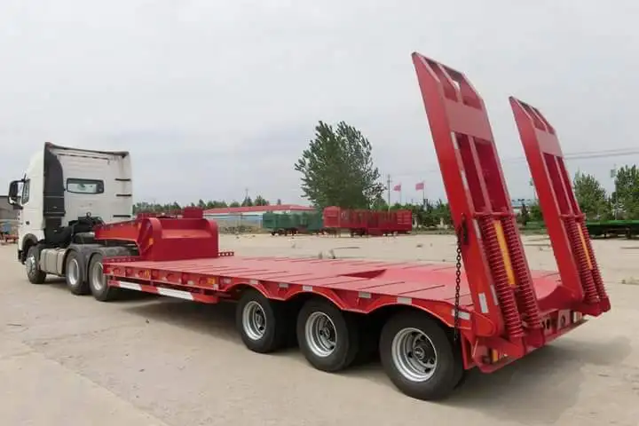  Тяжелый 3-х осевой 60Ton гидравлический «гусиная шея» низкорамный полуприцеп в