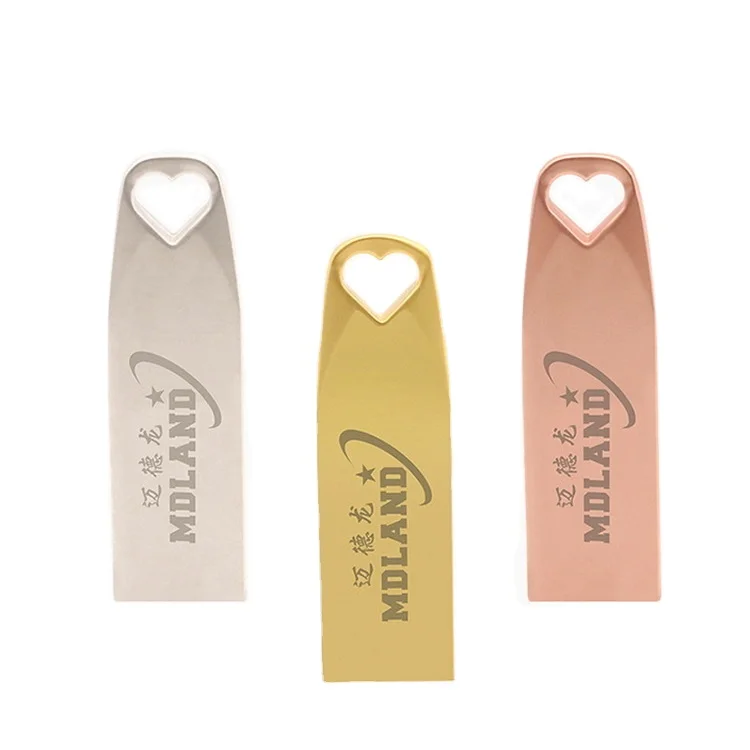 Свадебные подарки, металлический флеш-накопитель в форме сердца, Usb 2.0 флеш-накопитель 3,0 8 ГБ 16 ГБ 32 ГБ 64 Гб 128 ГБ, карта памяти с индивидуальным логотипом