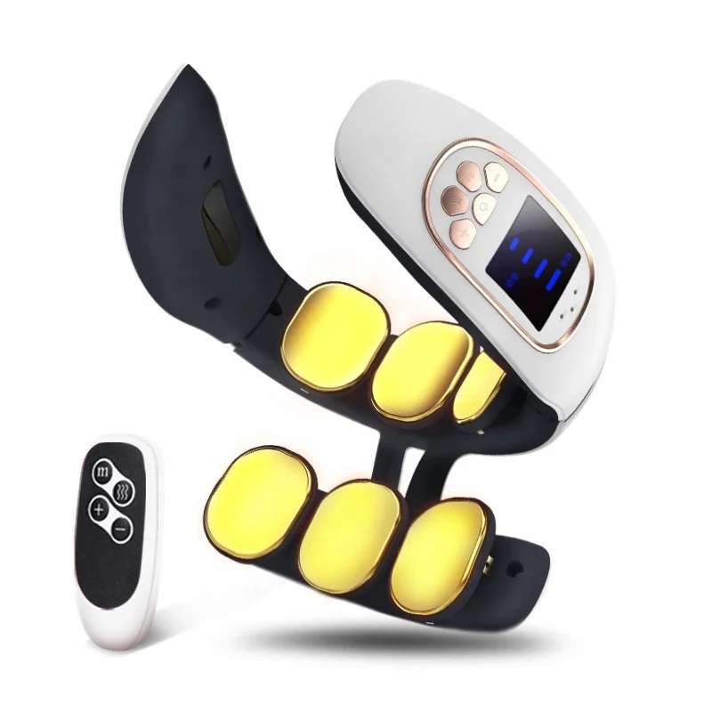 Health Care Micro Current Pain Relief Electric Pulse Heat Ems Intelligent USB Rechargeable Neck Massager