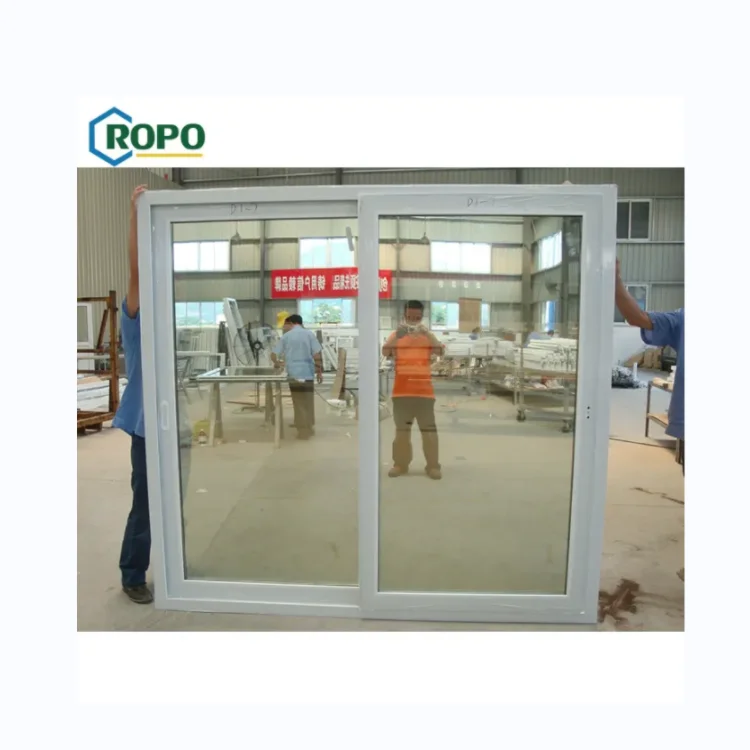 AS2208 Vinyl Slide Temper Glass Restaurant Entrance Insert Internal Veranda Door