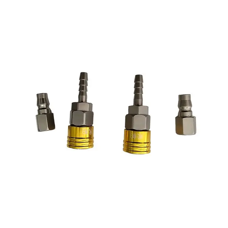Metal pneumatic self-locking air compressor trachea straight through quick-install metal connector