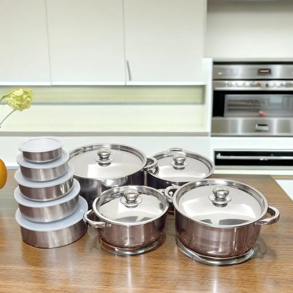 Hot Selling Aluminum Pot Casseroles Cookware Sets  Luxury Cooking Pot Set Non-stick Cookware Kitchen Soup Stock Pots Pan Set