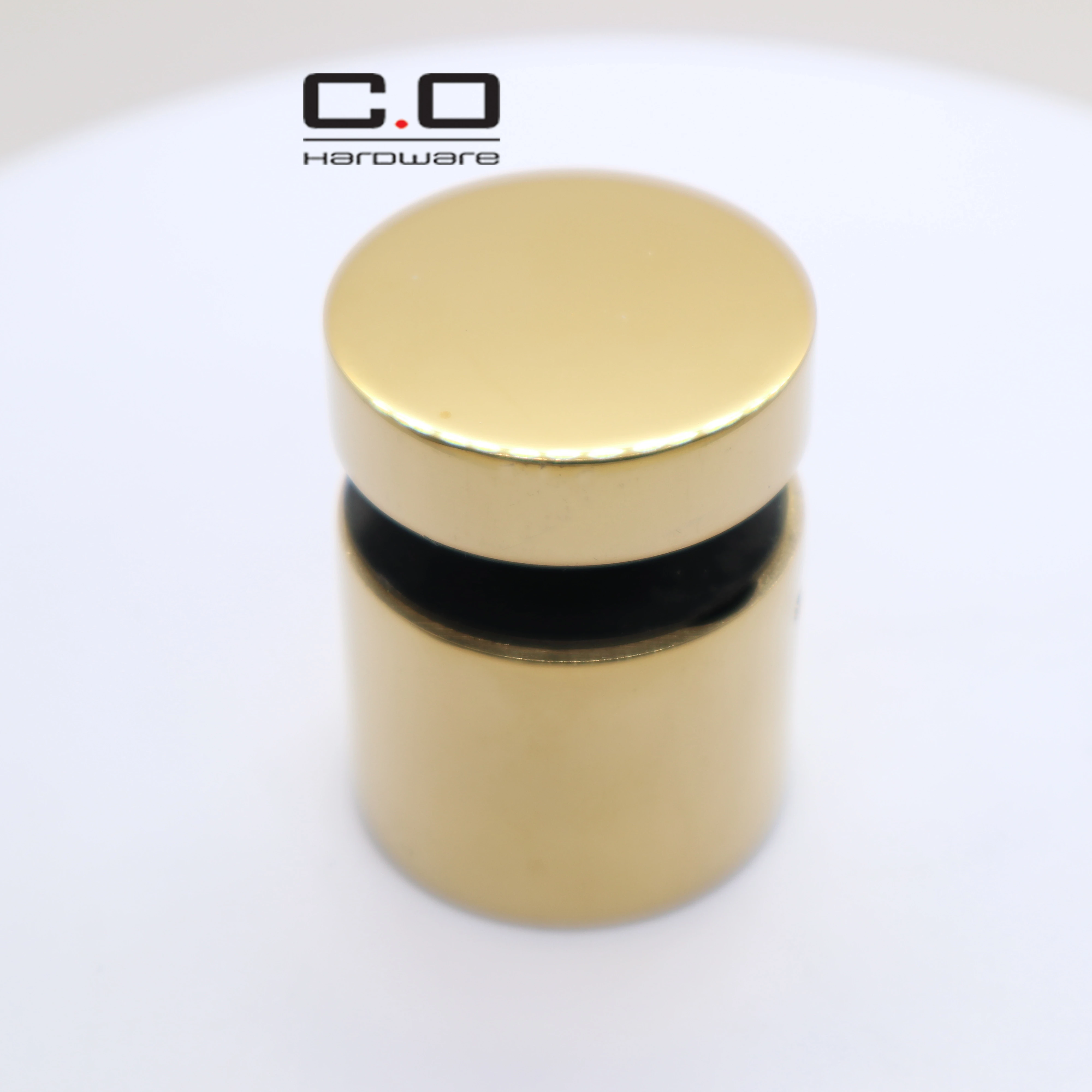 Gold color Frameless tempered glass railing stainless steel standoff stand off curved glass railing