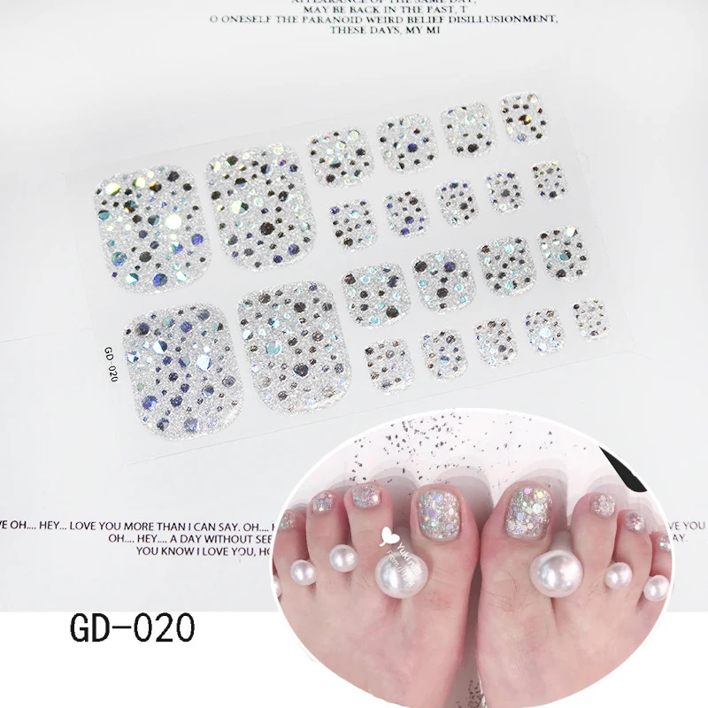 Toe Nail Wraps Solid Color Nail Art Decals Self-Adhesive Toe Nail Polish Stickers