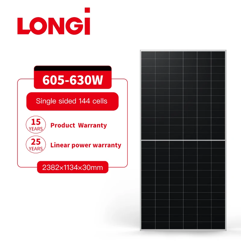 LONGi Hi-MO X6 max guardian LR7-72HTHF 605~630M half cell technology high voltage himo Hi mo 6 solar panel