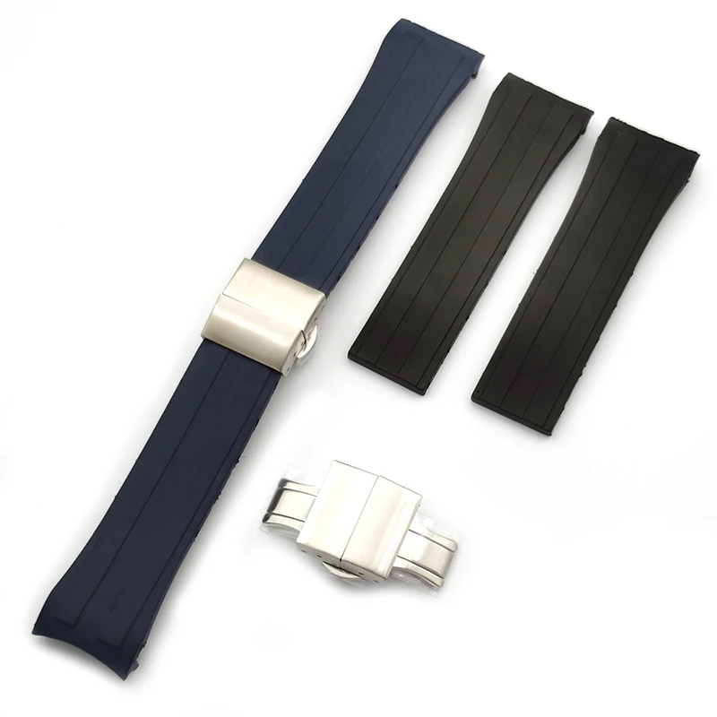 FKM Fluororubber 22mm curve end rubber watch bands watch strap