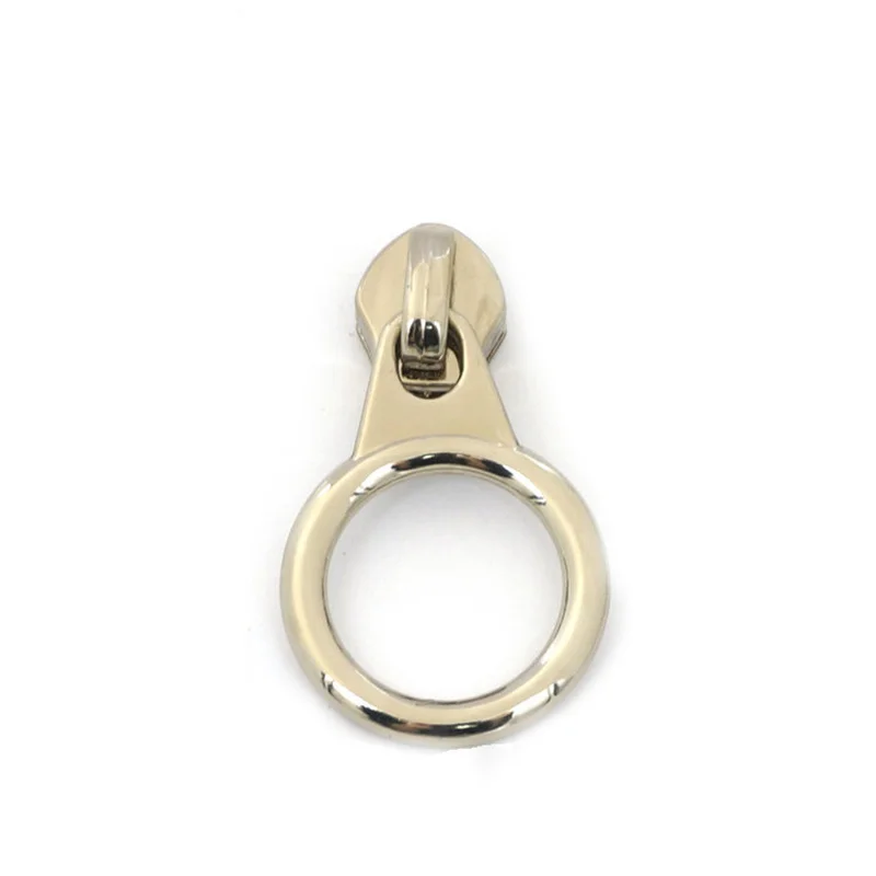 SAS Wholesale Factory Price Zipper Round Puller Can Custom Logo Metal Zipper Heads for Garment Bag