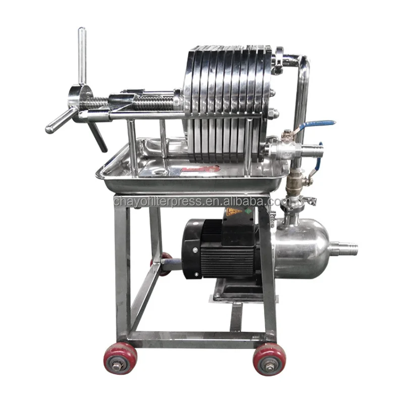 0.5 to 14m3/h plate frame cooking oil filter press with stainless steel filter plates