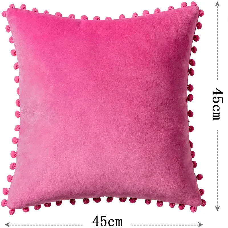 Soft Velvet Cushion Cover Decorative Pillows Throw Pillow Case Solid Color Luxury Home Decor Living Room Sofa Seat shaggy pillow