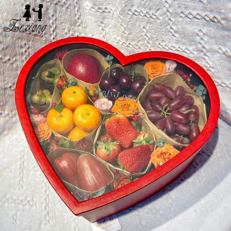 Hot Sale Clear Heart Shaped Flower Box for Fruit Arrangements Luxury Florist Delivery Gift Jewelry