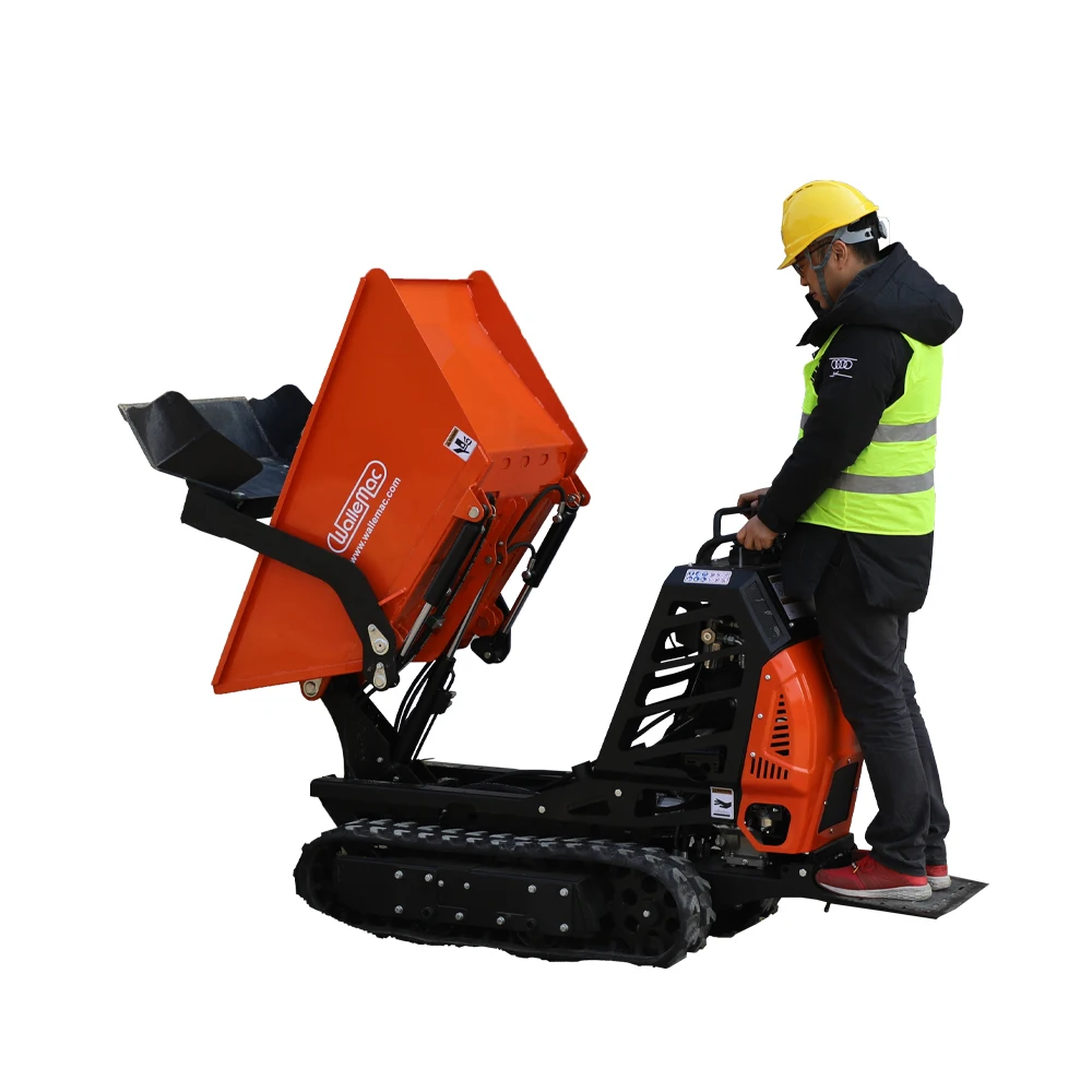 Heavy duty wheel barrow tracked dump Rubber Track Barrow mini track dumper