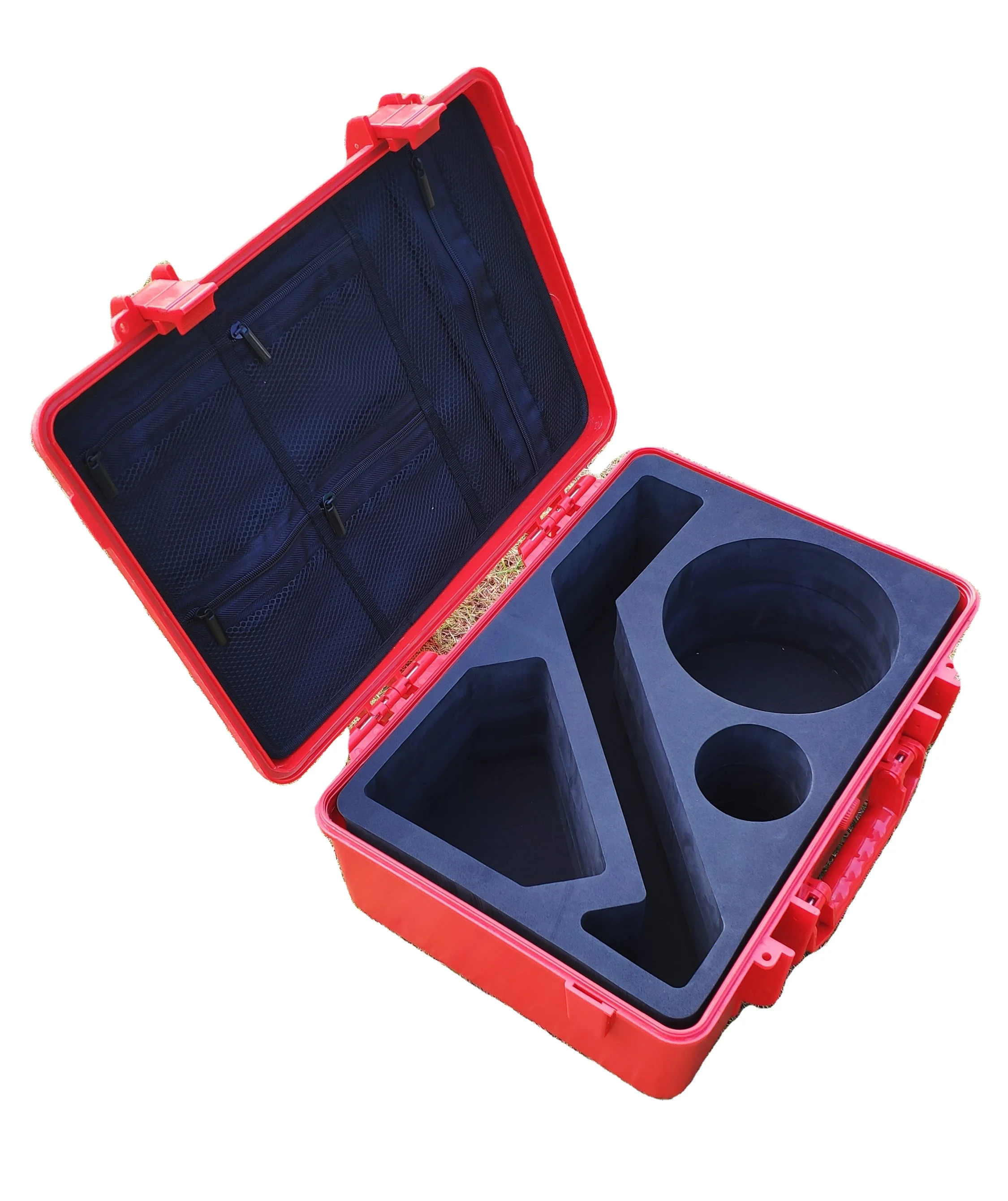 plastic protective toolbox abs cases ip67 waterproof plastic equipment cases with mesh bag organizer pouch