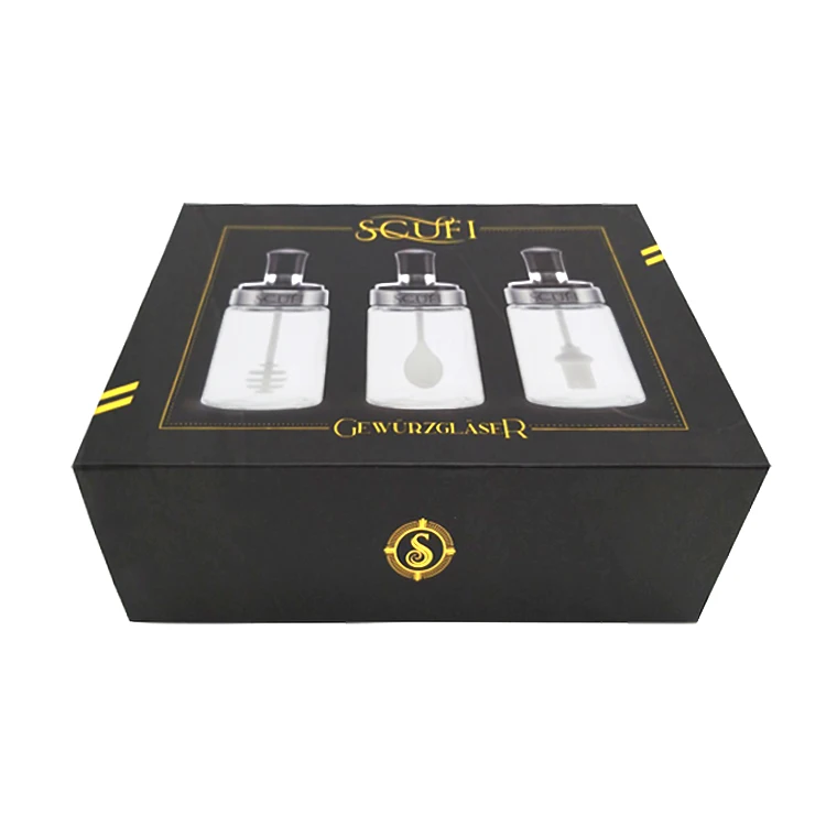 Custom Logo Wholesale Empty Retail Apothecary jar packing box Sauce Seasonings Condiments Bottle Hot Sauce Packaging Box
