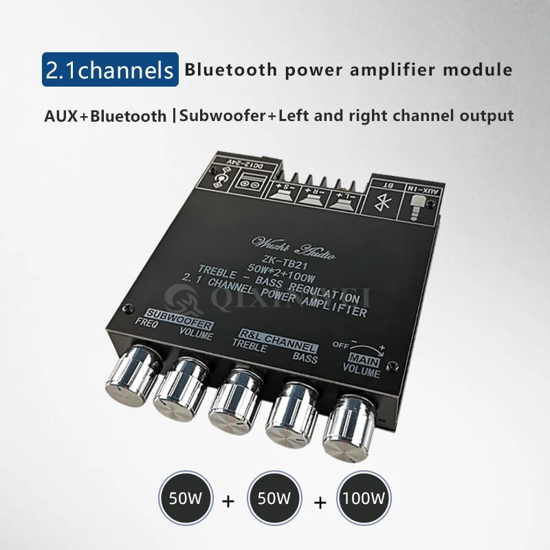 QXW ZK-TB21 2 1 канал синий зуб цифровой усилитель мощности модуль высокого и низкого тона супер тяжелый сабвуфер высокой