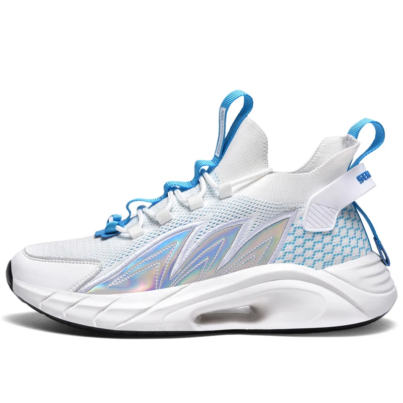 Новинка, мужская повседневная модная спортивная обувь, ультралегкие беговые кроссовки из светоотражающей ткани на мягкой подошве, новый дизайн
