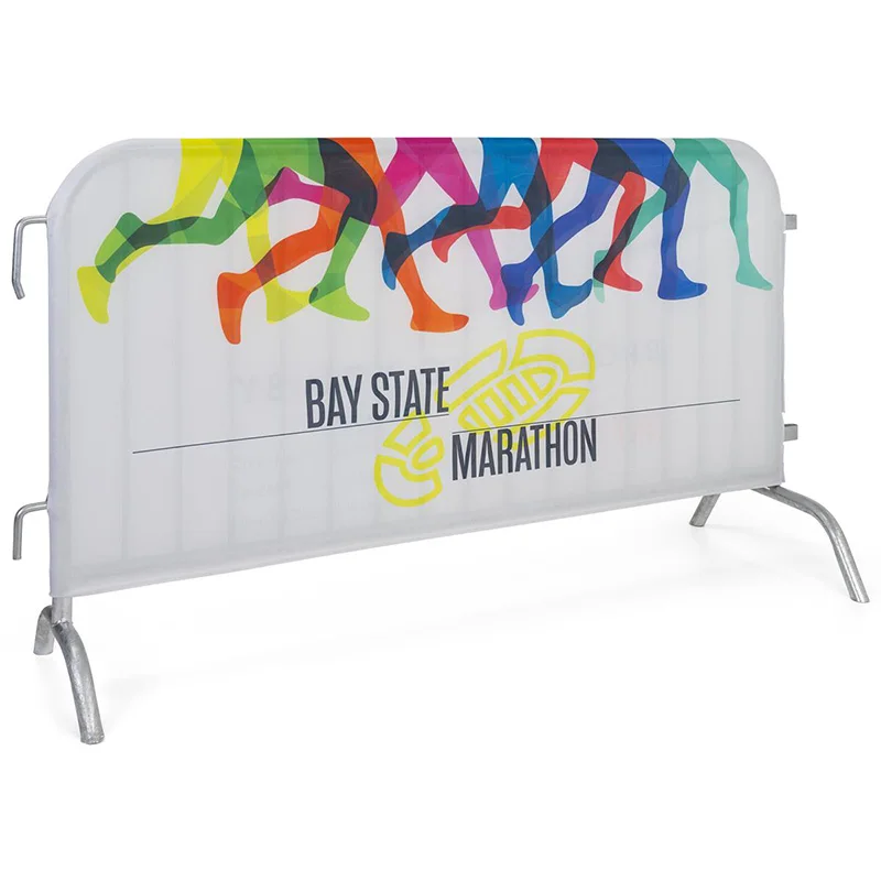 Outdoor Advertising Spandex Polyester Crowd Control Custom Fence Barrier Banner For Event Road Security