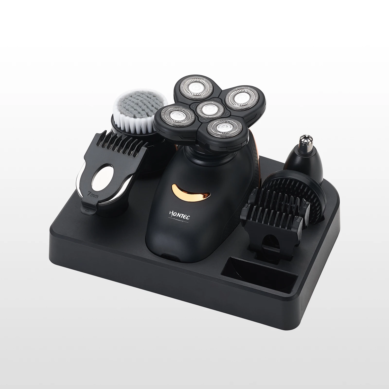 5 в 1 Многофункциональный 5 лезвий лысый головка бритвенный станок для Стрижки животных комплект с машинка для стрижки волос триммер для носа и щеточка для чистки