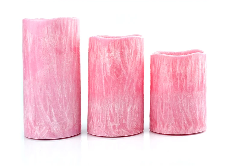 Real Flame Effect Smooth Wax Led Battery Candles Rechargeable Led Flameless Flickering Crystalline Wax Candles