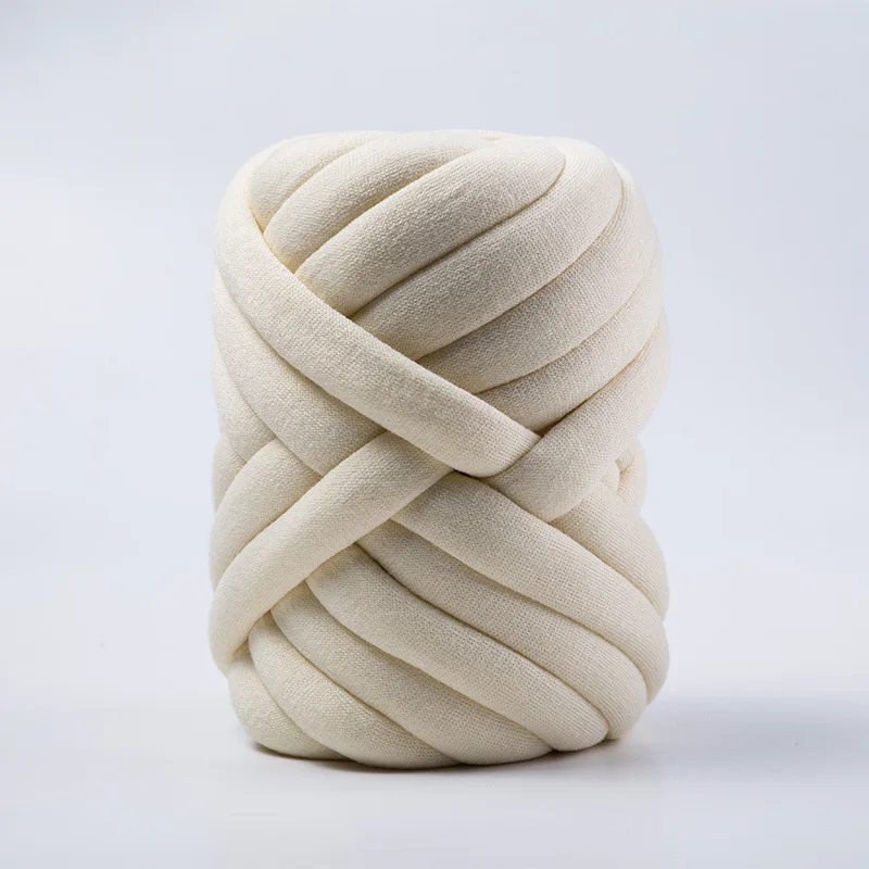 Blended Fancy yarn polyester hollow giant chunky cotton tube yarn for hand knitting