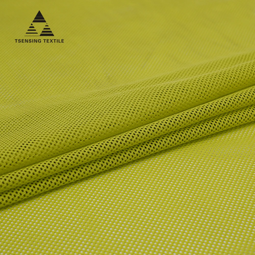 Высокоэластичная трикотажная одежда, полиэстер, спандекс, устойчивая сетчатая ткань для спортивных топов