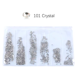 S3-SS10 Mix Sizes 3D Non HotFix Flat Back Nail Rhinestone Glitter Strass Nail Art Rhinestone Crystal Glass