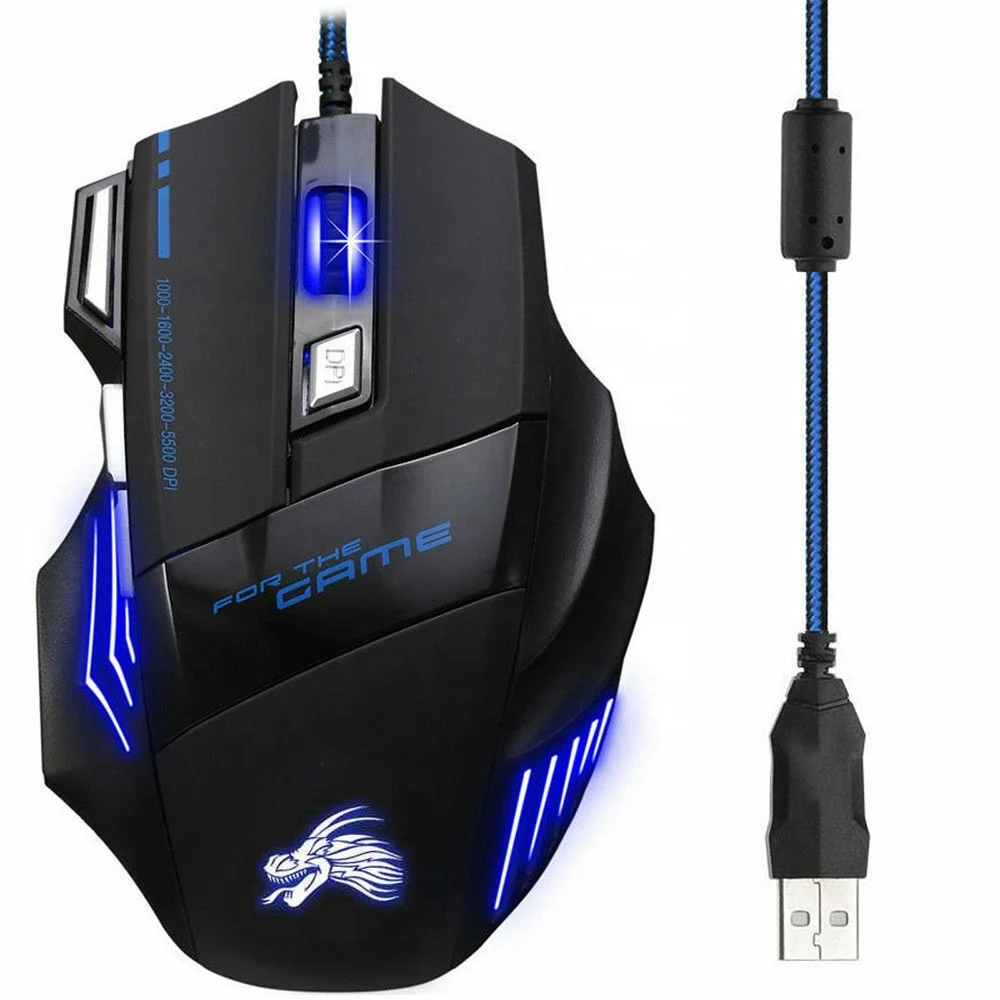 Ergonomic OEM Wired Gaming Mouse 3D RGB LED Backlit Customized Lighting Optical Tracking Interface USB Laptop