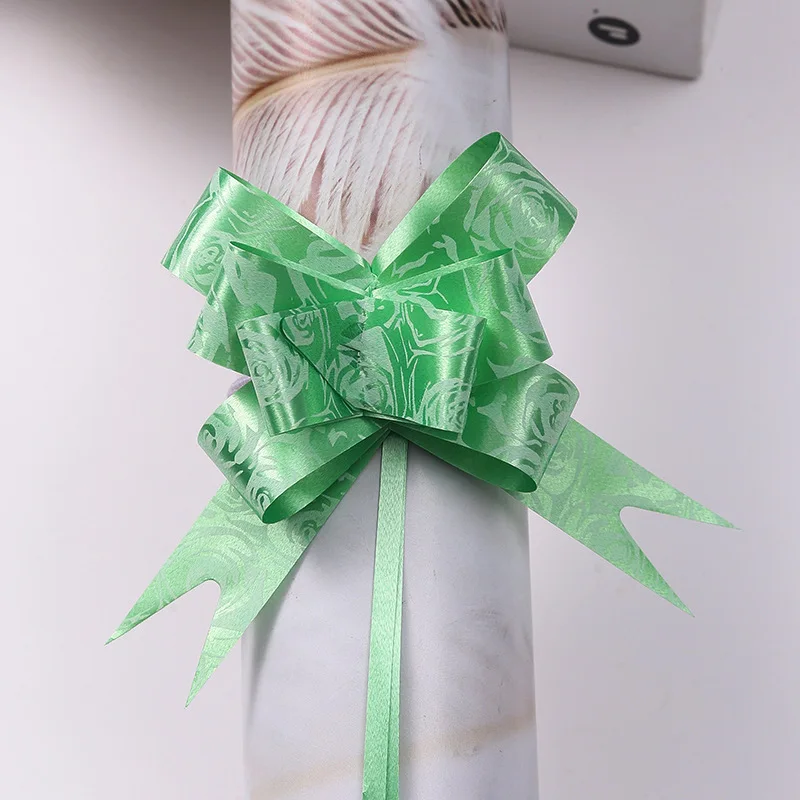 Розовое печатание 30 #50 # блестящие разноцветные пластиковые банты для украшения подарочной корзины