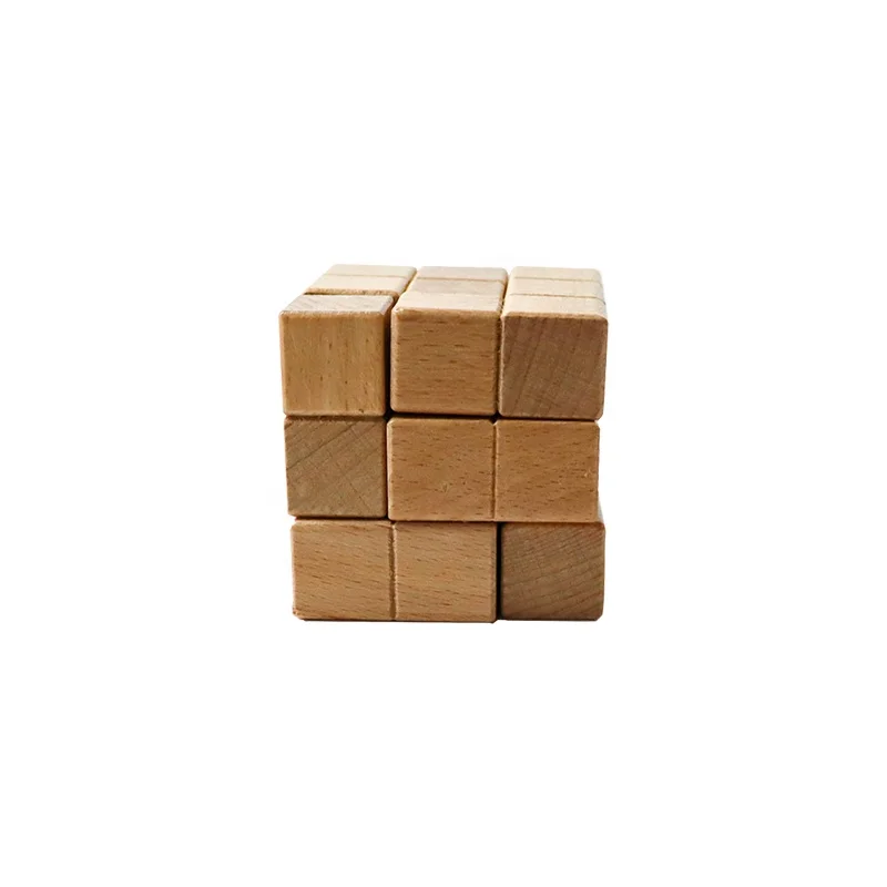 C01204 3D 3x3x3 Magic Cube Wooden Brain Teaser Math Puzzle  Large Size Soma Wooden Cube Puzzle Teris for Adults