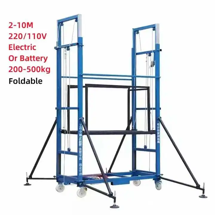 Xuyang 10M mobile Electric scaffolding lift platform for construction multiple modes foldable electric lift scaffolding platform