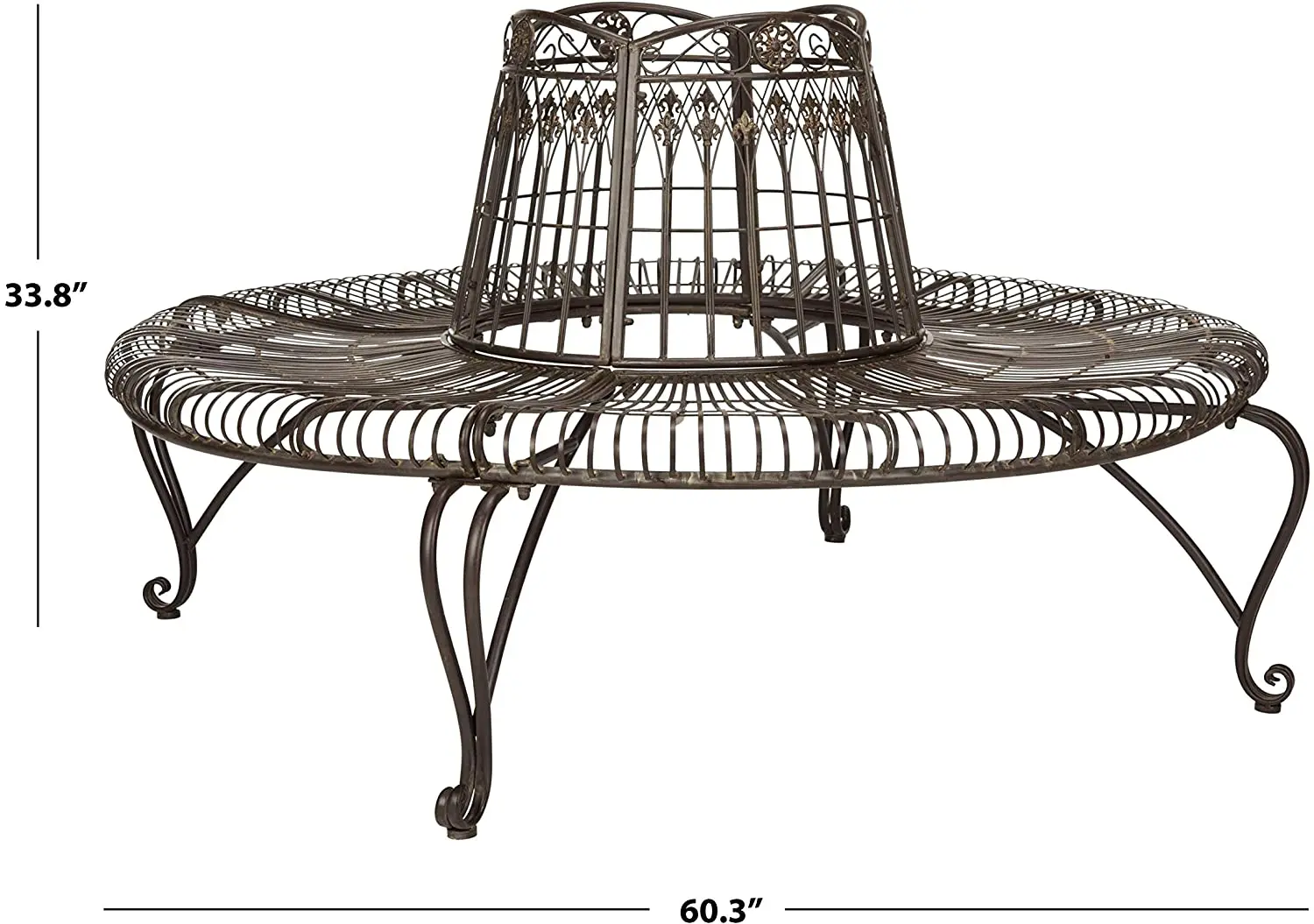 Antique White Wrought Iron Outdoor Tree Bench Outdoor Round Modern Design decorative metal garden Patio chair