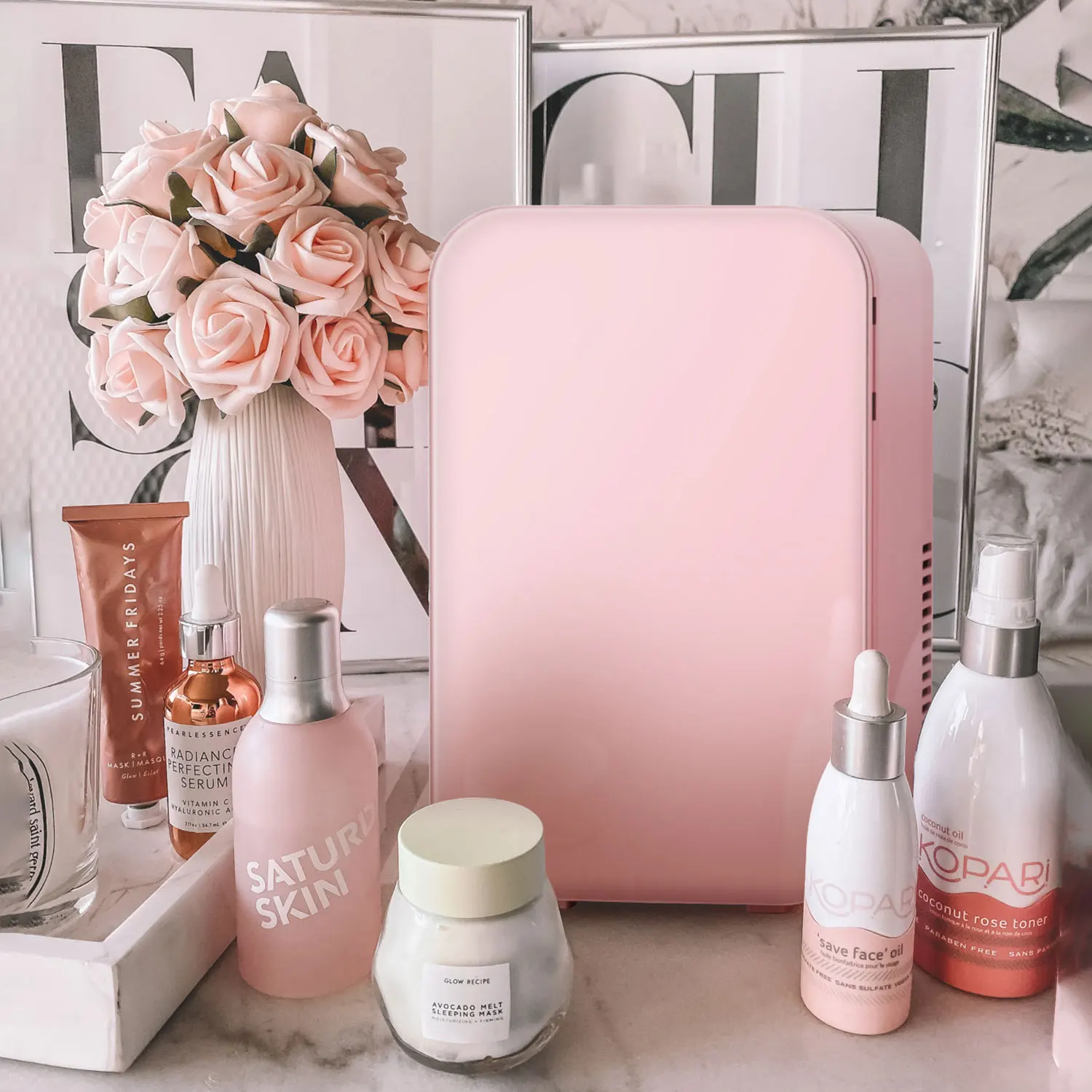 Custom Cute 6 Litre Frigo Mini Table Top Cosmetics Office Fridge Make Up Small Skincare Beauty Refrigerator For Bedroom Portable