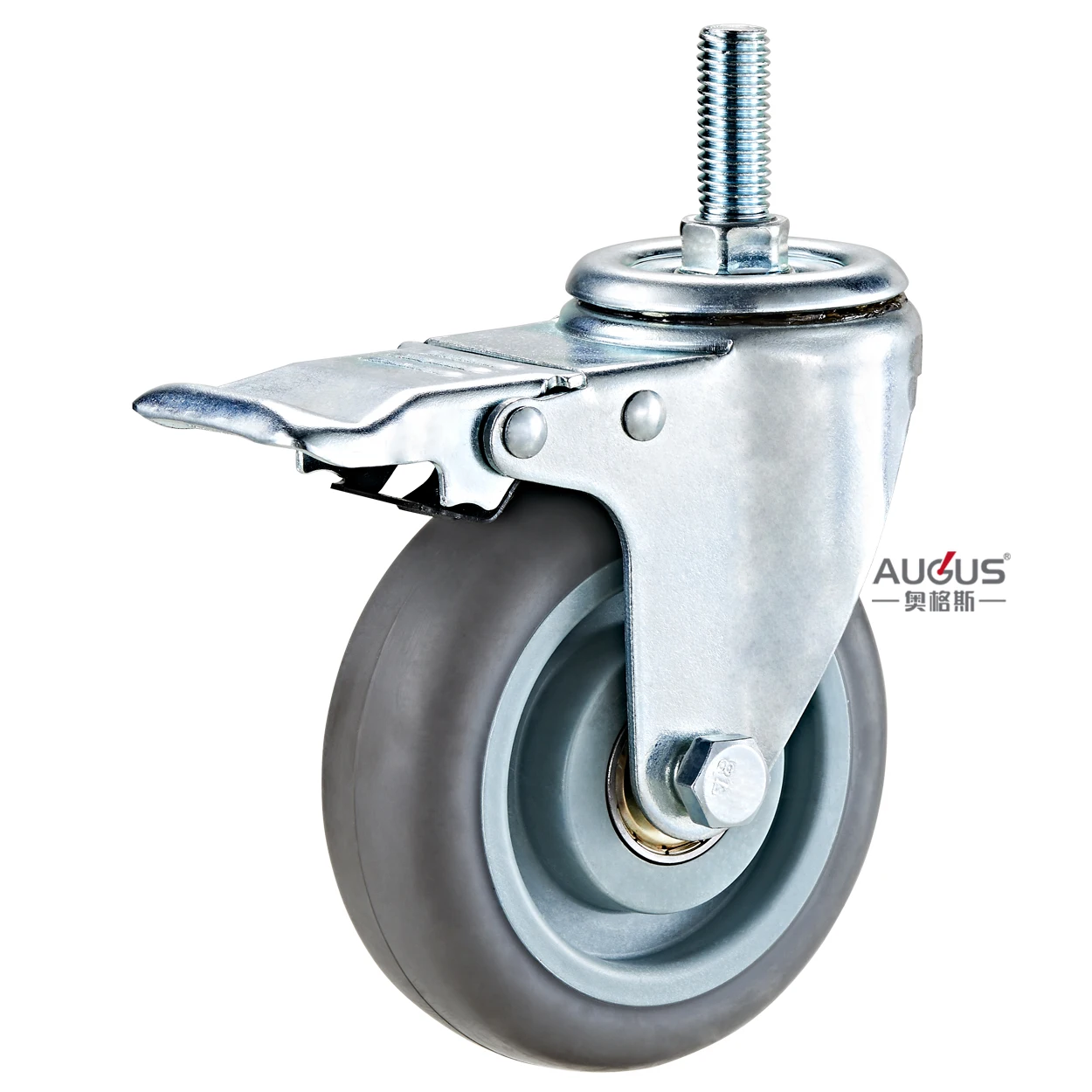 stem locking castor 5 inch  tpr wheel trolley caster wheel medium duty