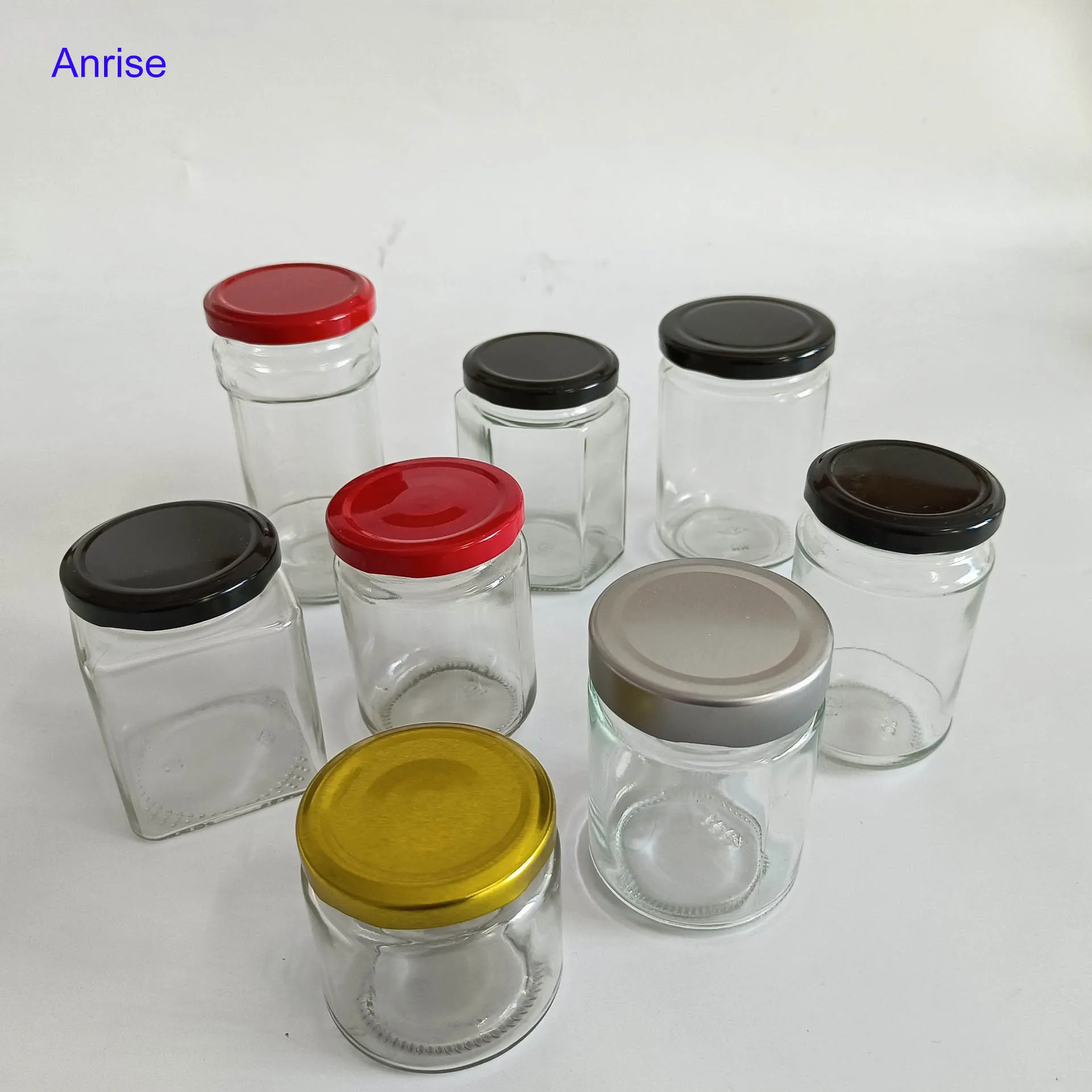 100ml 120ml 180ml 280ml 380ml 500ml Metal Screw Lids Honey Jam Jars Round Glass Vegetable Souce Jars