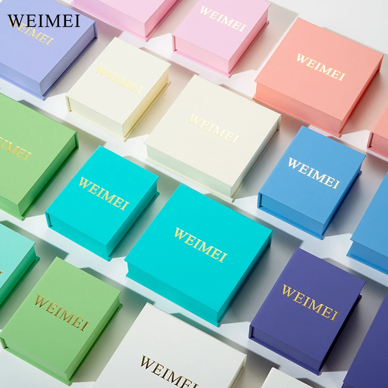 WEIMEI Wholesale OEM Custom Design Book shape Cardboard Ring Earring Packaging Box Paper Jewelry Box with Logo