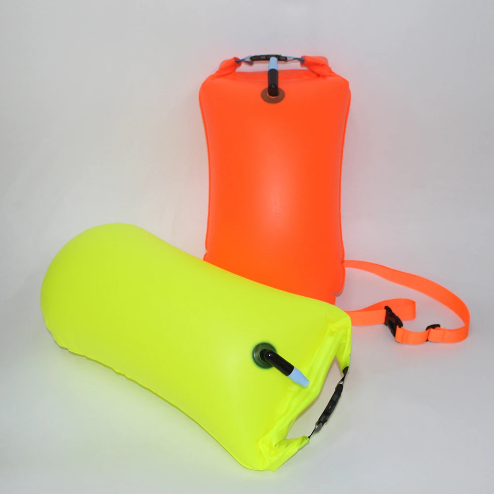 Swim Buoy Waterproof Dry Bag Swim Safety Float Keep Gear Dry for Open Water Boating Kayaking Orange Swimming Buoy