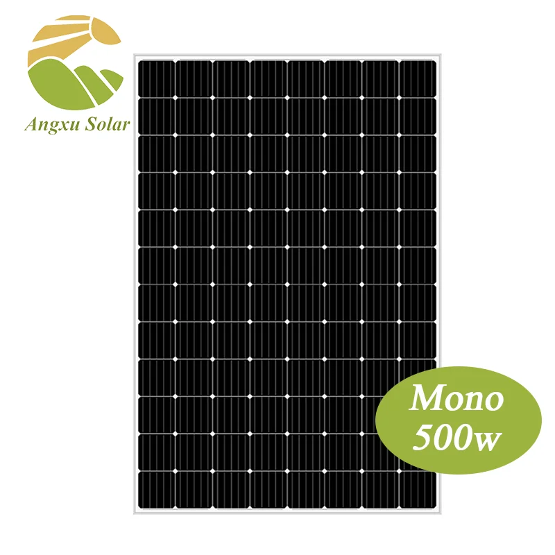 Angxu Mono Solar Panel 500w 48v High Quality 5bb With TUV Solar Panel Battery Charger 500 Watt Solar Panel