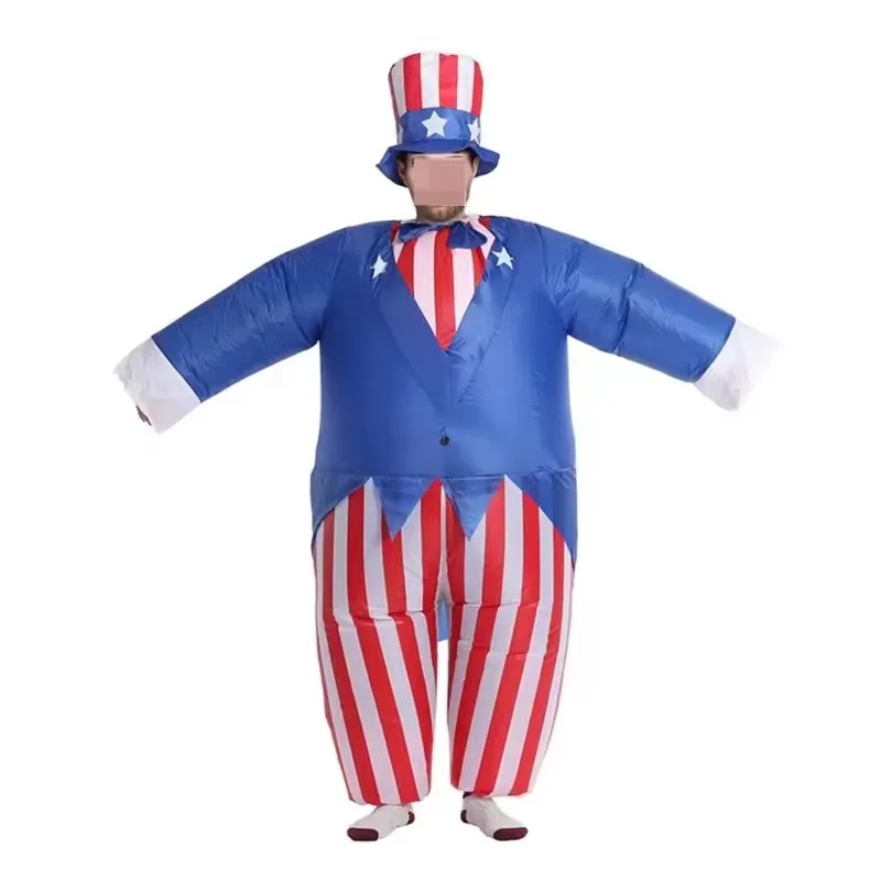American Independence Day Uncle Sam Costume Halloween Adult Cosplay Inflatable Suit Festive Party Clothing