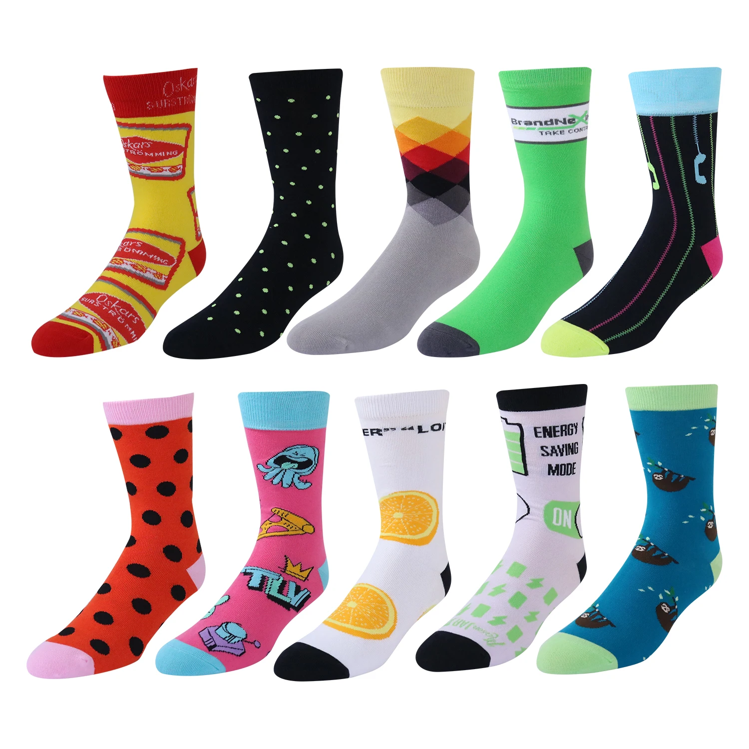 Creative Custom Cotton Popular Logo Men Women Socks Tube Skateboard Casual Happy Socks