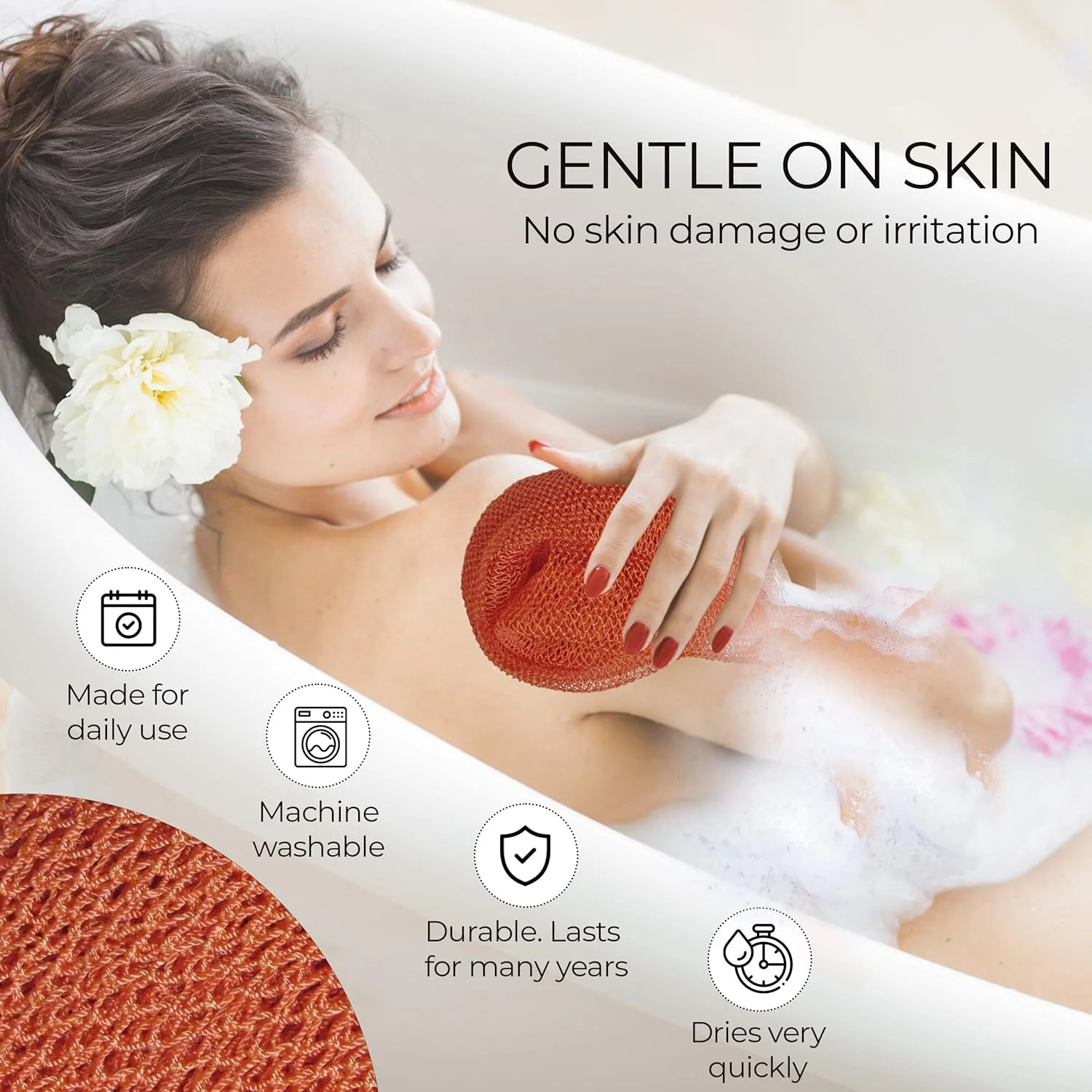 Hot selling African Exfoliating Body Net Bath Sponge Shower Net Sponge Knotless Bath Net