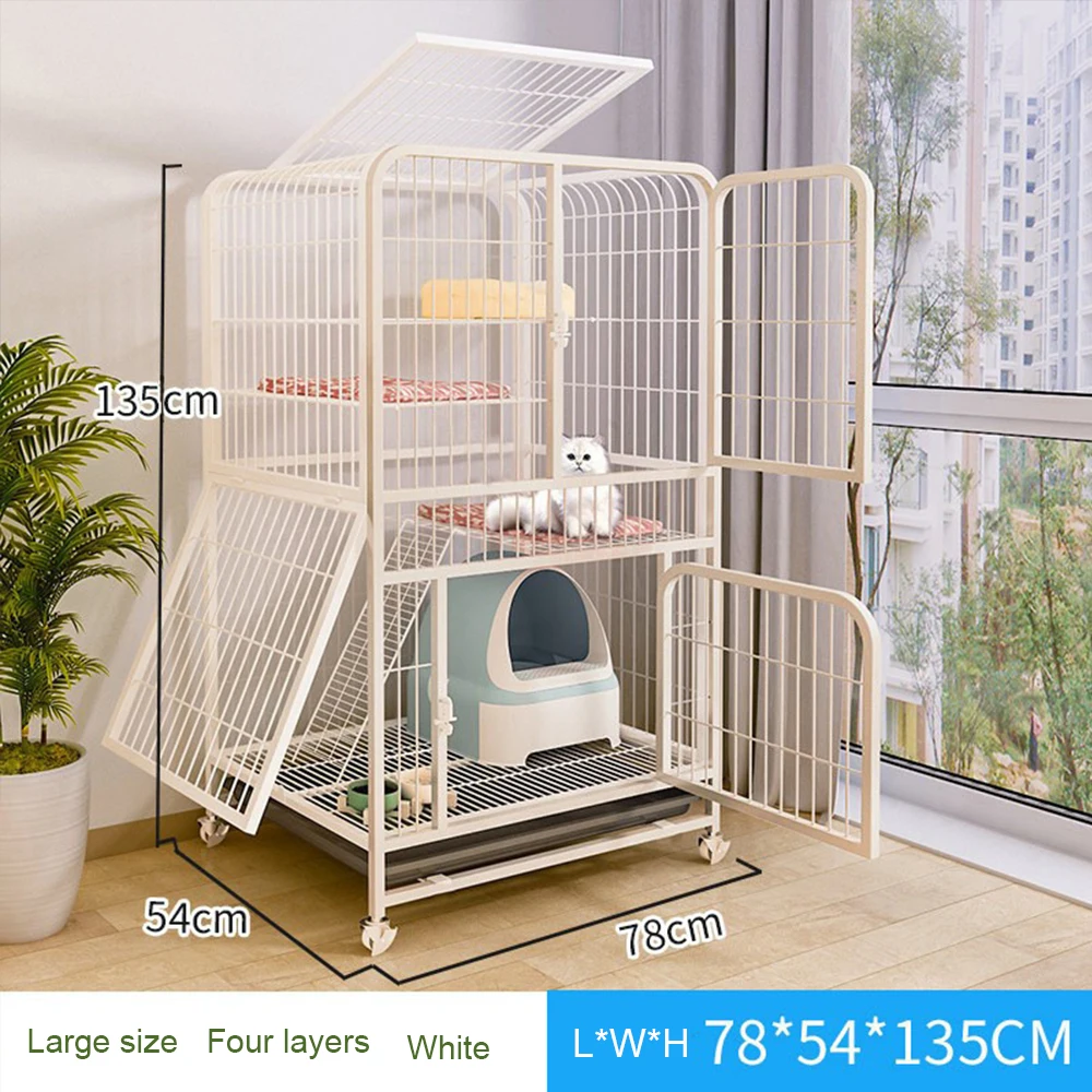 Double-Door Steel Foldable Dog Crate Heavy-Duty Small to Medium Pet Dog Cage Animal Pattern Live Usage Fence Box Packing Cats