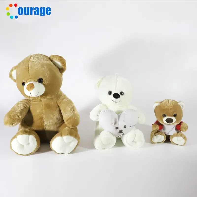 Courage Wholesale Custom Stuffed Promotional Graduation Gifts Plush Animal Toy Sublimation Teddy Bear With Printable T Shirt