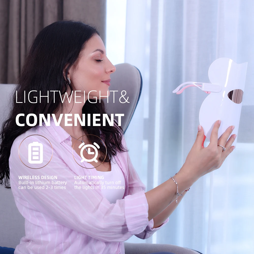 Competitive Price Red Light Therapy Masks Neck Devices 7 Color Red Led Light Beauty Therapy Silicone Masks