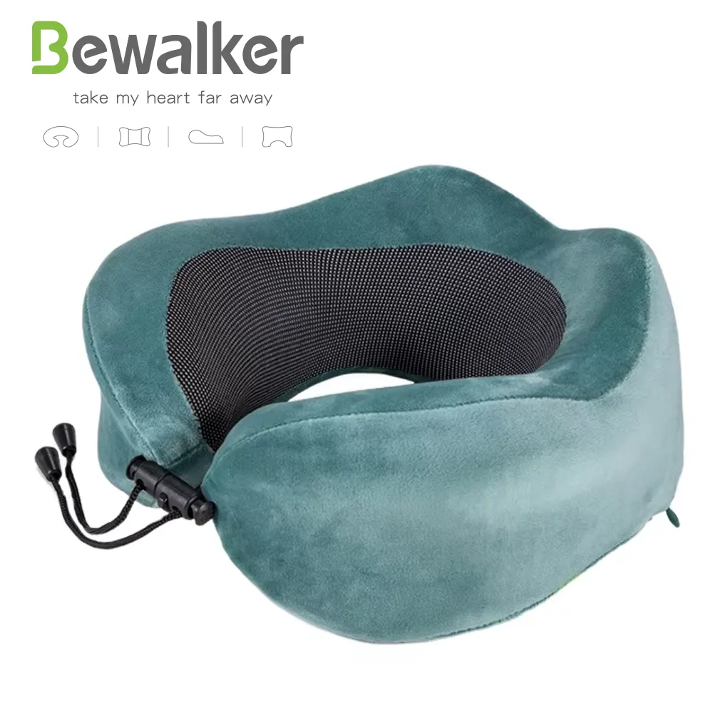 Wholesale Premium fabrics U-Shape Inflatable Ergonomic Inflatable Airplane Neck Support Travel Pillow